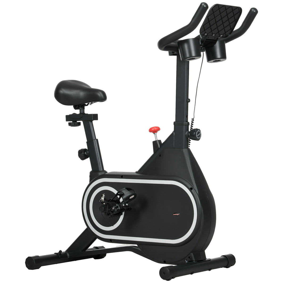 SPORTNOW Heimfahrrad leises Schwungrad LCD-Display verstellbarer Lenker und Sitz Tabletthalter Flaschenhalter aus Stahl
