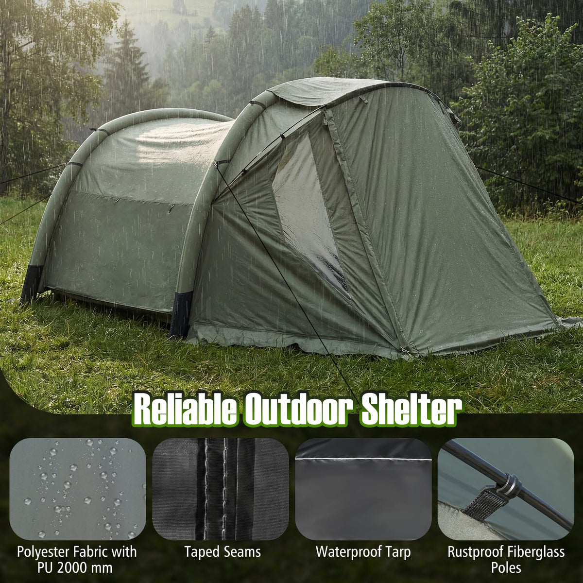 Tangkula 5-7 Person Large Family Tent with Screened Porch