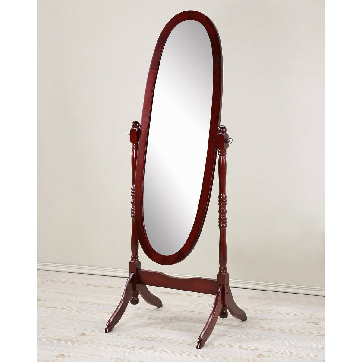 Copper Grove Monks Hood Traditional Queen Wooden Floor Cheval Mirror - Cherry