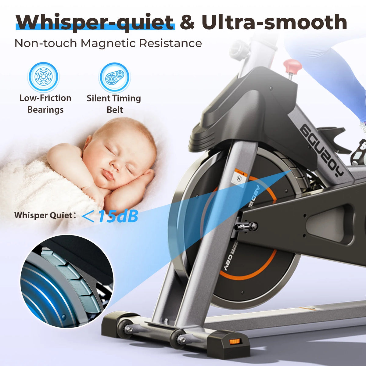 YOSUDA Exercise Bike Stationary Indoor Cycling Bike for Home 300 lb Weight Capacity, Comfortable Seat Cushion and LCD Monitor