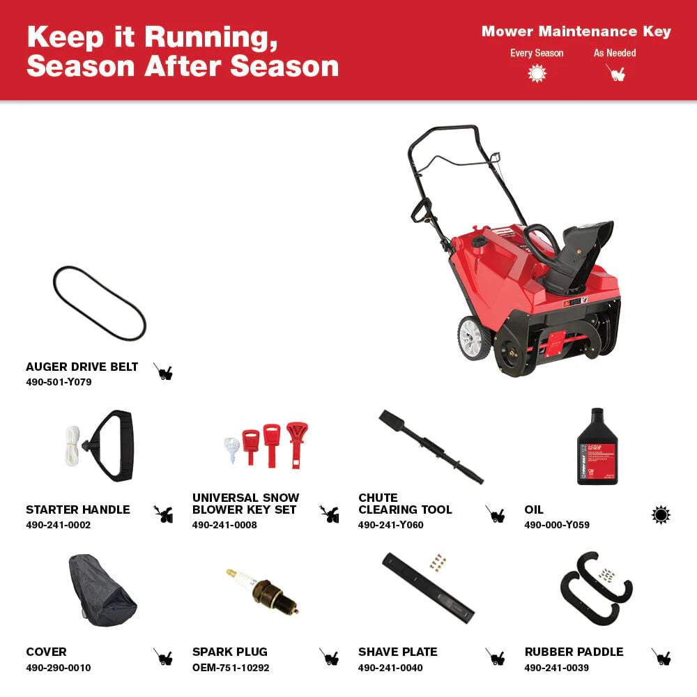 Restored Premium Troy - Bilt Squall 21 In. 123 Cc Single - Stage Gas Snow Blower with E - Z Chute Control Model 123R (Refurbished)