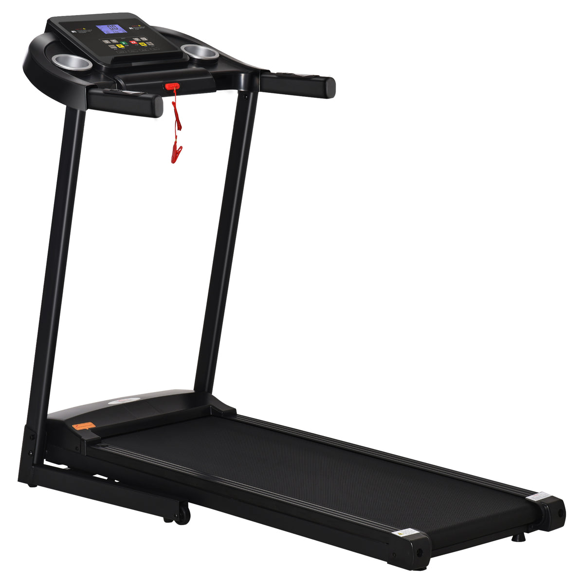 HOMCOM Laufband Klappbar elektrisch 500 W 1-12 km/h LED-Display Getränkehalter und Handyhalterung sehr gut geeignet für Home Gym Indoor Fitness Schwarz 134 x 60 x 118 cm