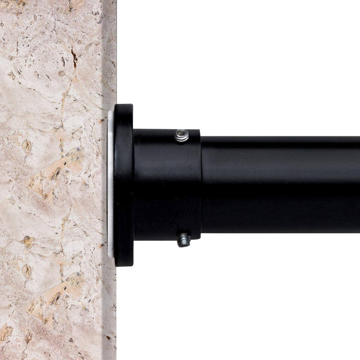 Roomdividersnow Premium Tension Curtain Rod, 48in-80in (Black)