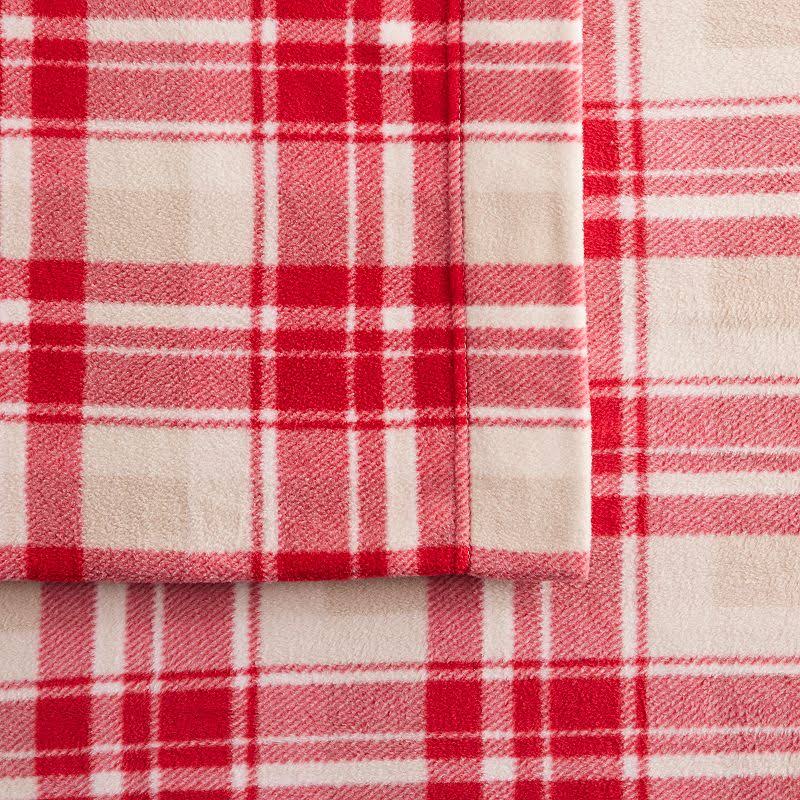 Cuddl Duds Microfleece Sheet Set or Pillowcases, Med Red, Twin