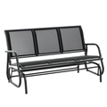 Outsunny 3-Sitzer Schaukelstuhl Gartenbank mit Schaukelmechanismus Gartenschaukel Sitzbank aus Metall Parkbank bis 300 kg belastbar Gartenmöbel für Garten, Terrasse, 147 x 70 x 85 cm Dunkelgrau