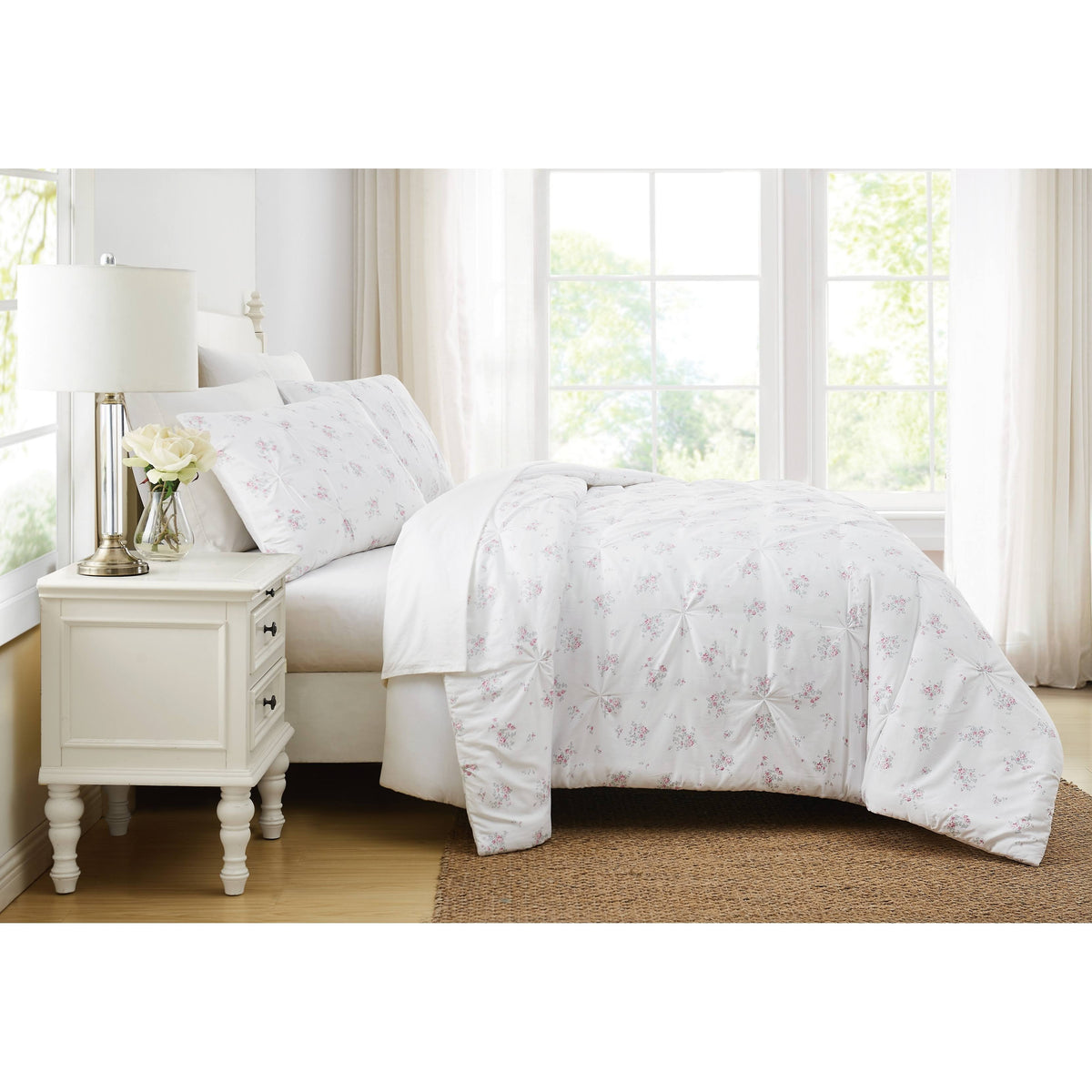The Farmhouse by Rachel Ashwell Rosebury Comforter Set - White/Pink - Twin