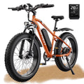 AIRWEST Electric Bike for Adults, Peak 750W Ebikes for Men Women26" Fat Tire Electric Bicycle with 48V 624wh Removable Battery25mph 60miles 7 Speed, Front Suspension Electric Mountain Bike