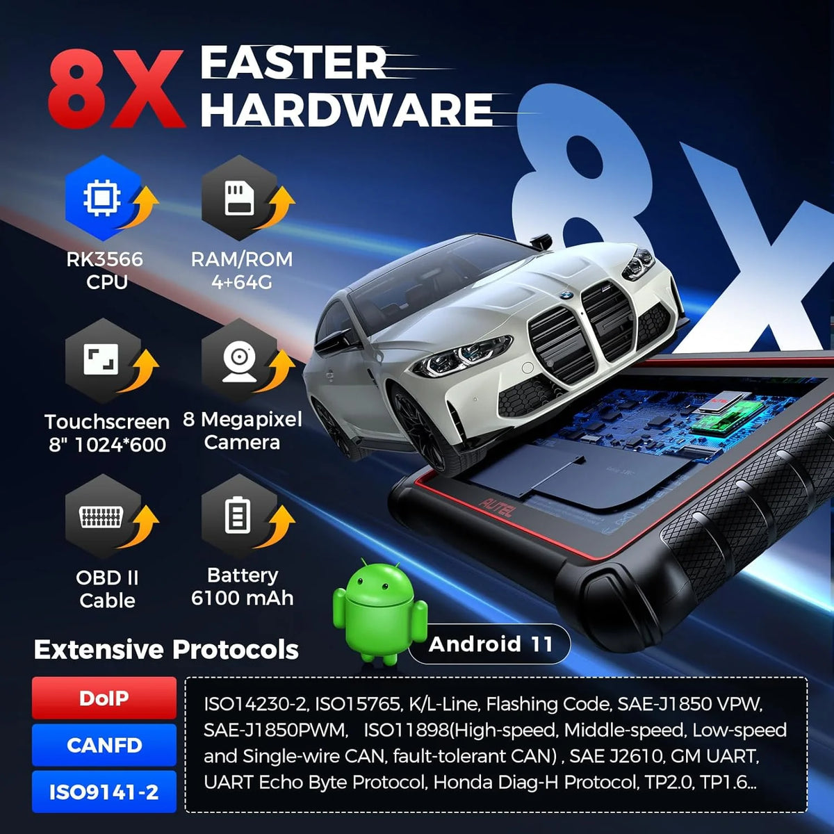 Autel Scanner Maxicom MK900 Automotive Diagnostic Scan Tool OBD2 All System Diagnose, 40+ Service, Active Tests, FCA Autoauth & SGW, Upgraded Ver. of Maxicheck MX808S, MX900