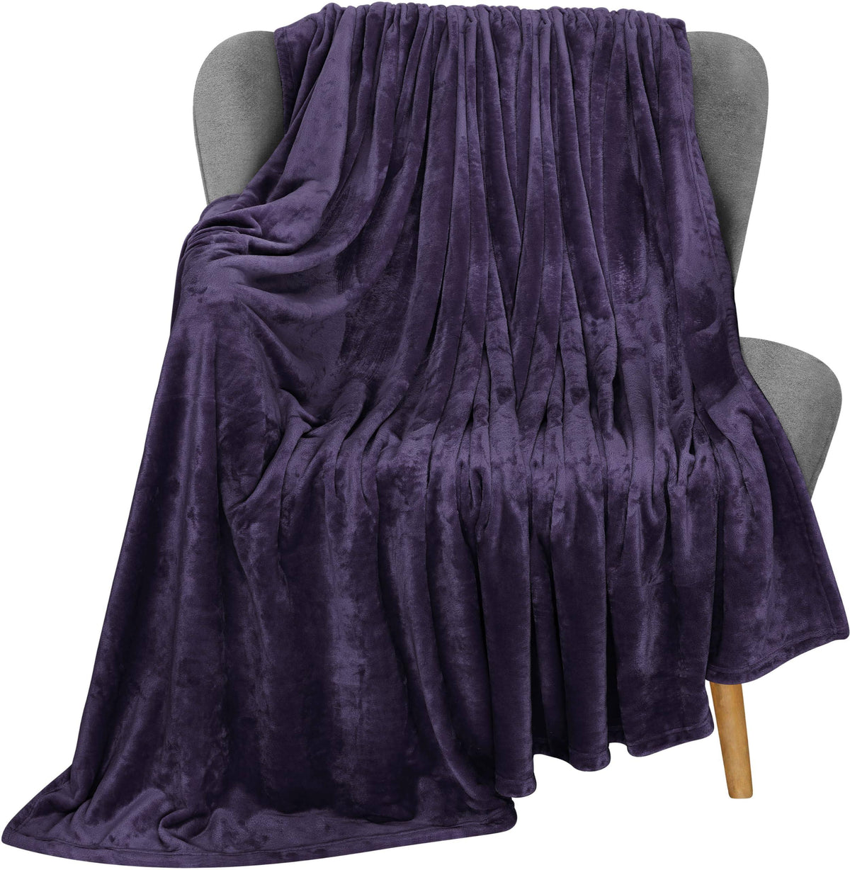 Utopia Bedding Fleece Blanket Throw Size Purple 300gsm Luxury Blanket for Couch