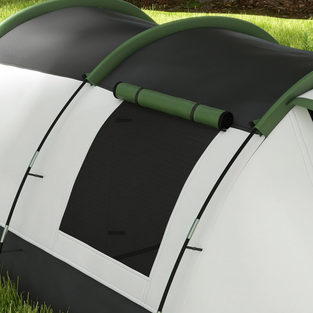 Outsunny Familien-Campingzelt 3-4 Pers. - Tunnelzelt mit wasserdichtem Vorbau 3000 mm leicht belüftet einfach aufzubauen
