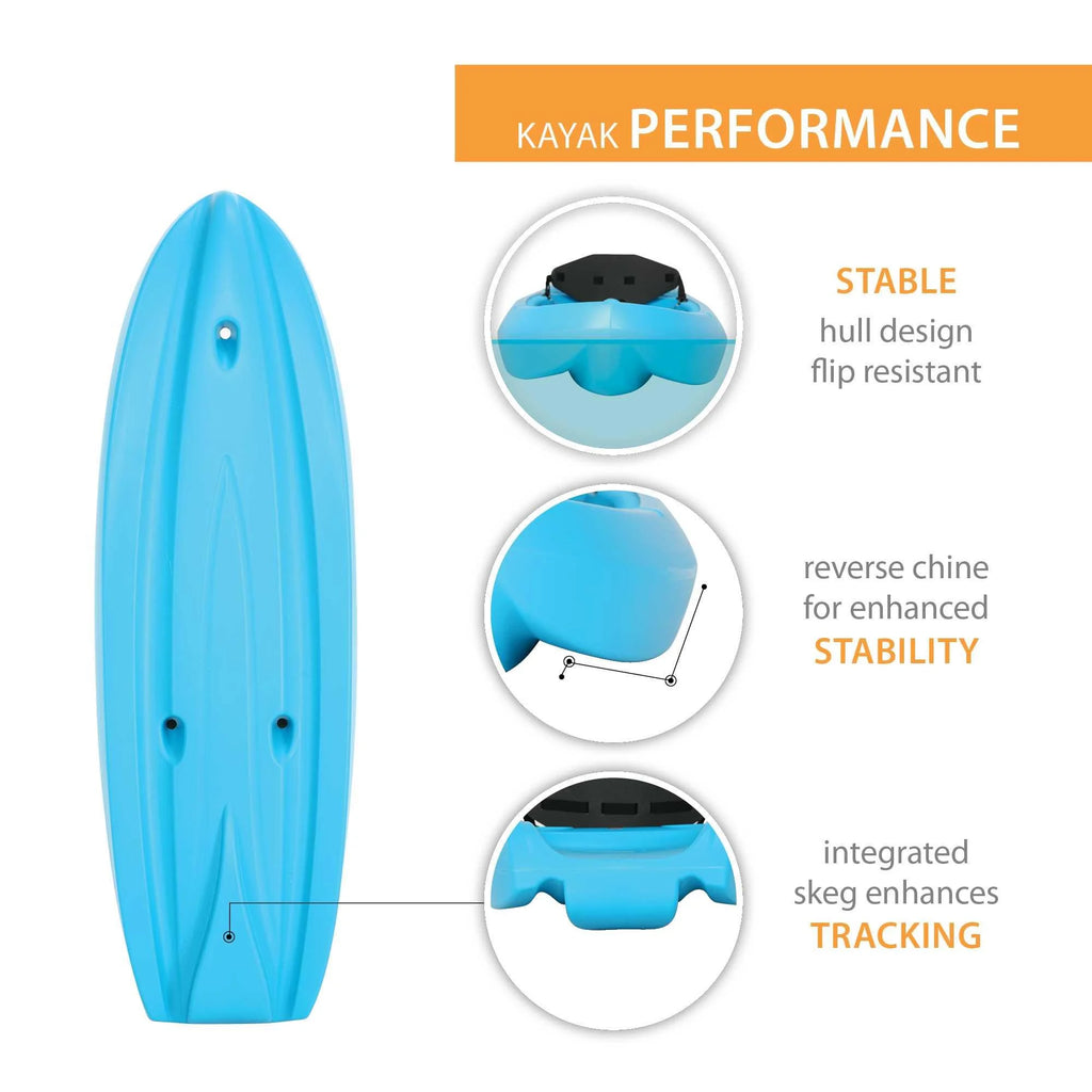 Lifetime Dash 6.5 Ft. Sit - on - Top Youth Kayak, Glacier Blue (90787)