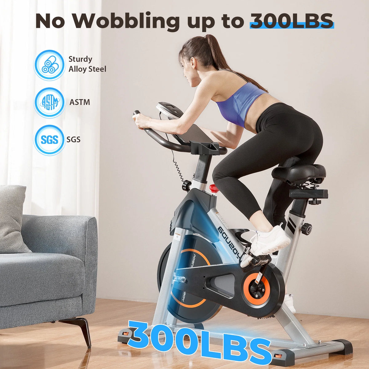 YOSUDA Exercise Bike Stationary Indoor Cycling Bike for Home 300 lb Weight Capacity, Comfortable Seat Cushion and LCD Monitor