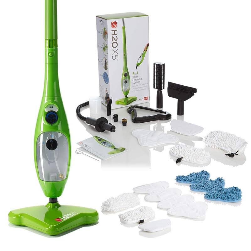 H2O X5 Premium Edition - Steam Mop - 5 in 1 Steam Cleaner (Green)