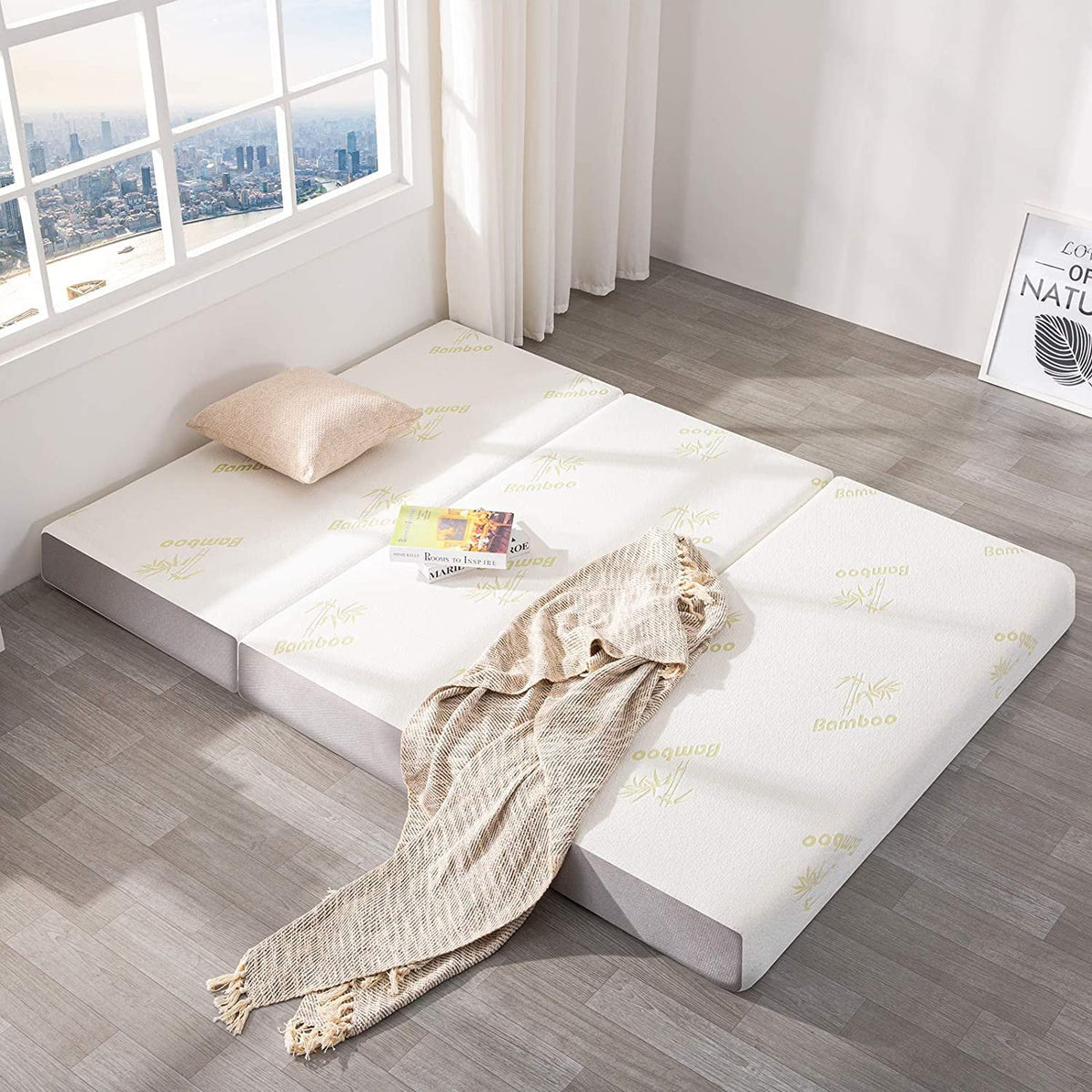 6 inch Queen Memory Foam Folding Mattress - 78 x 58 x 6