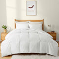 Puredown Heavy Weight White Goose Down Fiber Gusseted Comforter Twin