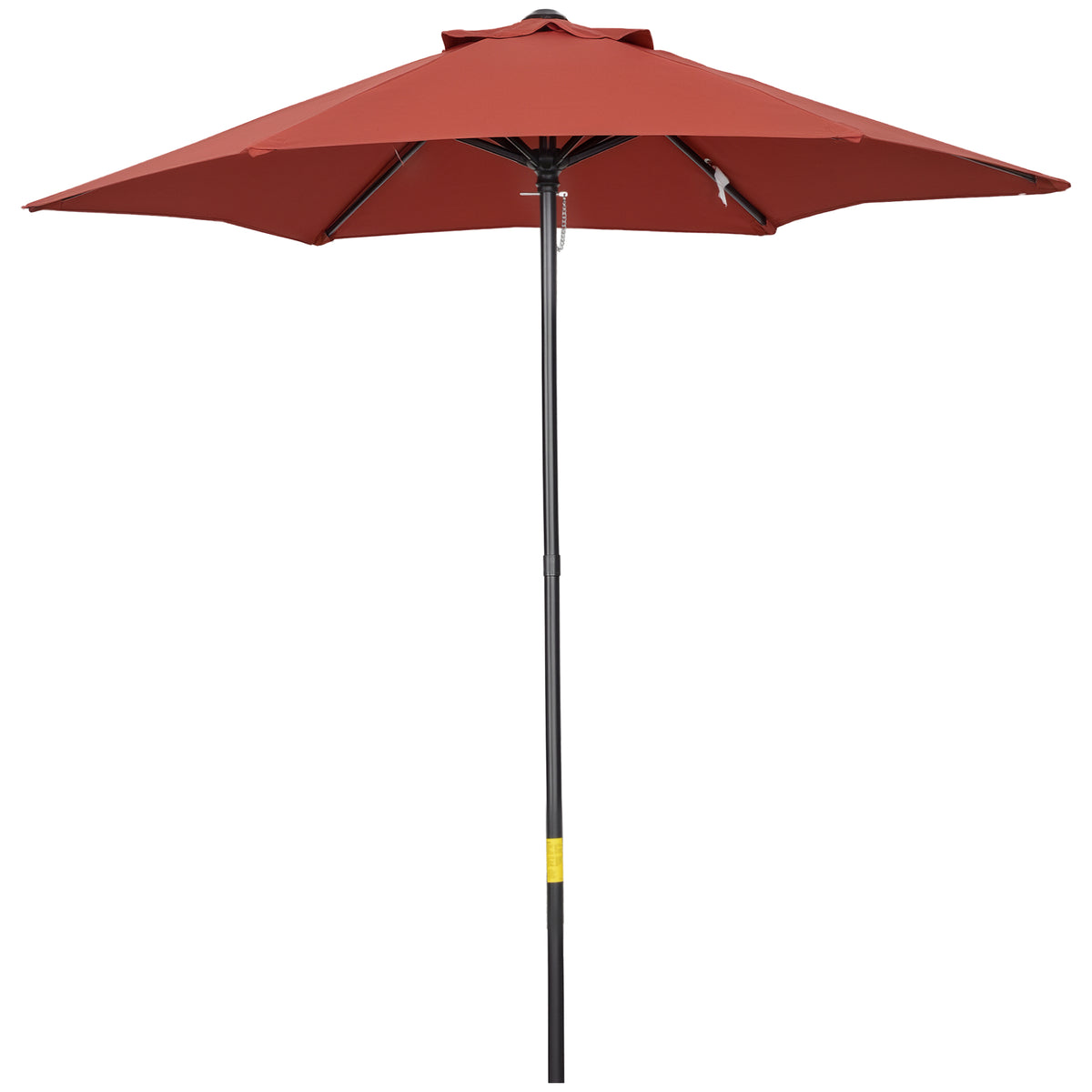 Outsunny Sonnenschirm Ø196 cm, sechseckig Balkonschirm für Strand Balkon Garten, Weinrot
