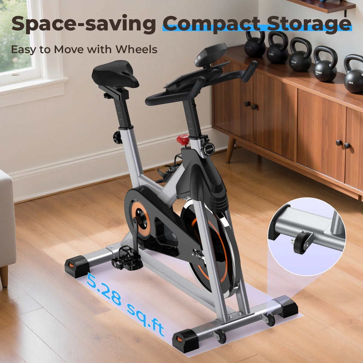 YOSUDA Exercise Bike Stationary Indoor Cycling Bike for Home 300 lb Weight Capacity, Comfortable Seat Cushion and LCD Monitor