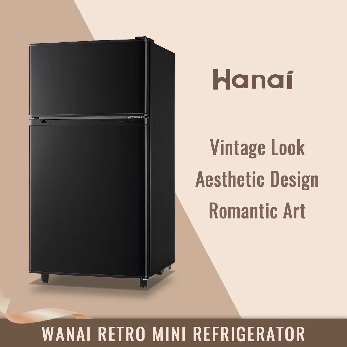 WANAI 3.5 Cu.ft Fridge with Freezer 2 Door Compact Refrigerator Adjustable Thermostat Silver New