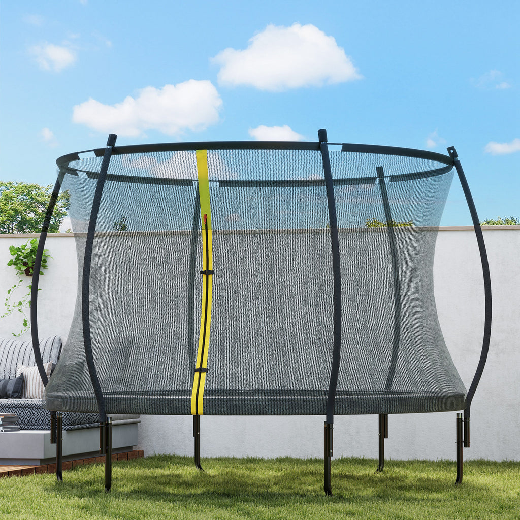 SPORTNOW Gartentrampolin Outdoor-Trampolin Sicherheitsnetz 54 Hochspannungsfedern Ø 305 x 240 cm Schwarz