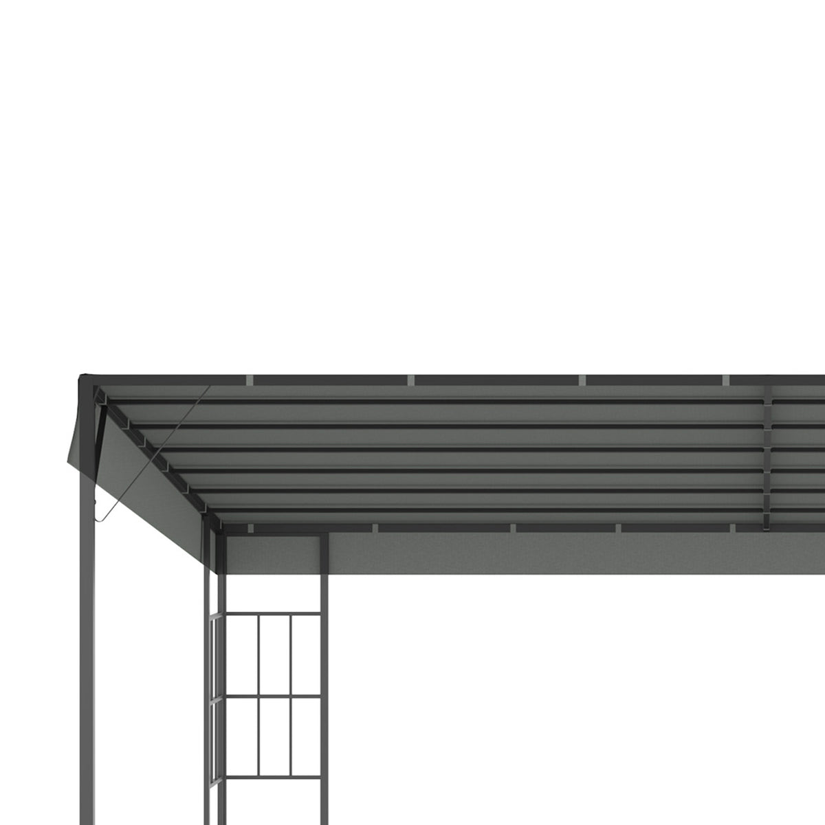 Outsunny Pergola 4 x 3 m Gartenpavillon Pavillon Überdachung Zelt Metall Polyester Grau