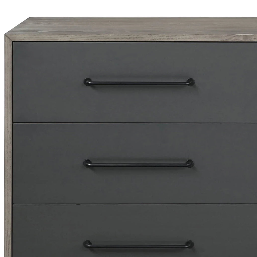 ACME Estevon 6 - Drawer Rectangular Dresser in Gray Oak and Black