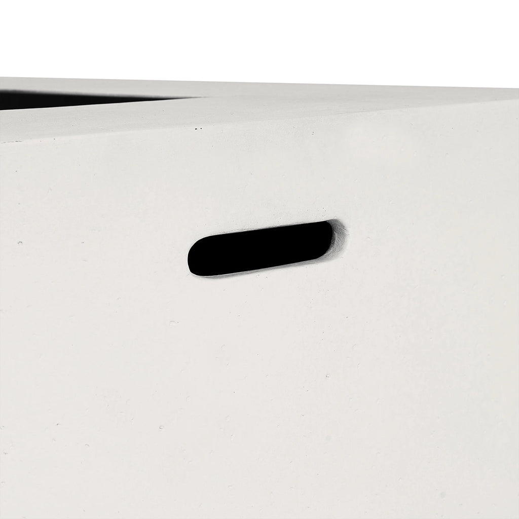 Christopher Knight Home Modern Outdoor 56" Rectangular Propane Fire Pit, 50, 000 BTU, White MGO, (No Tank Cover)