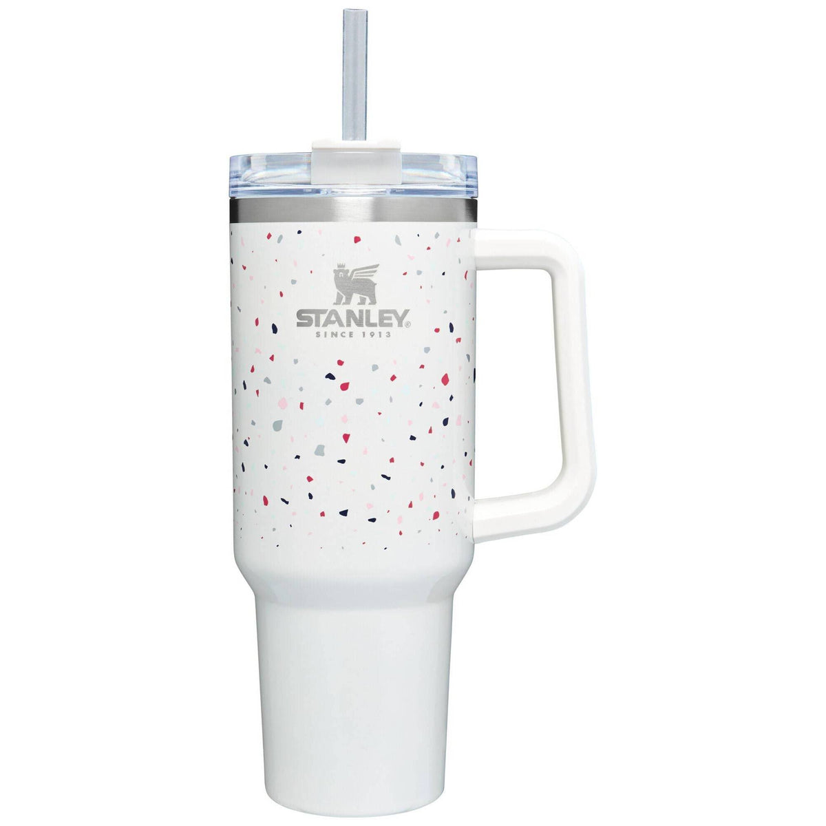Stanley 40oz Adventure Stainless Steel Quencher Tumbler - Terrazzo Pearlescent, White