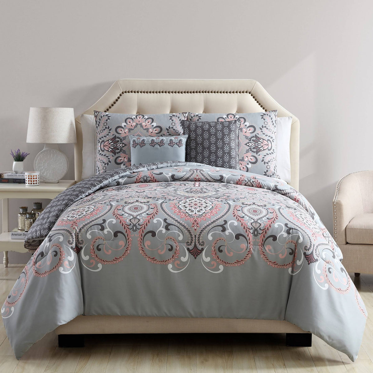 Vcny Home Amherst Reversible Comforter Set Multi Full - Queen 5 Piece