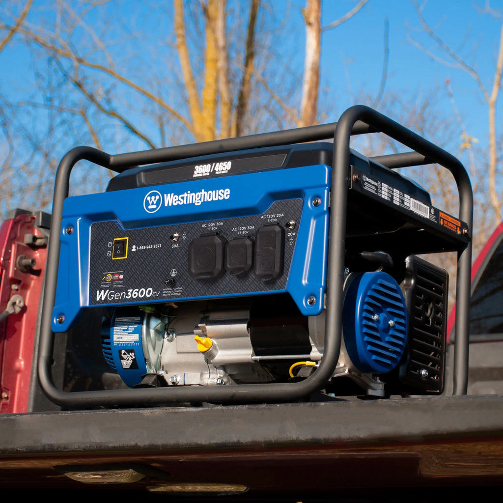 Westinghouse 4650 Peak Watt Portable Gas Powered Generator, Recoil Start, RV Ready Outlet, CO Sensor