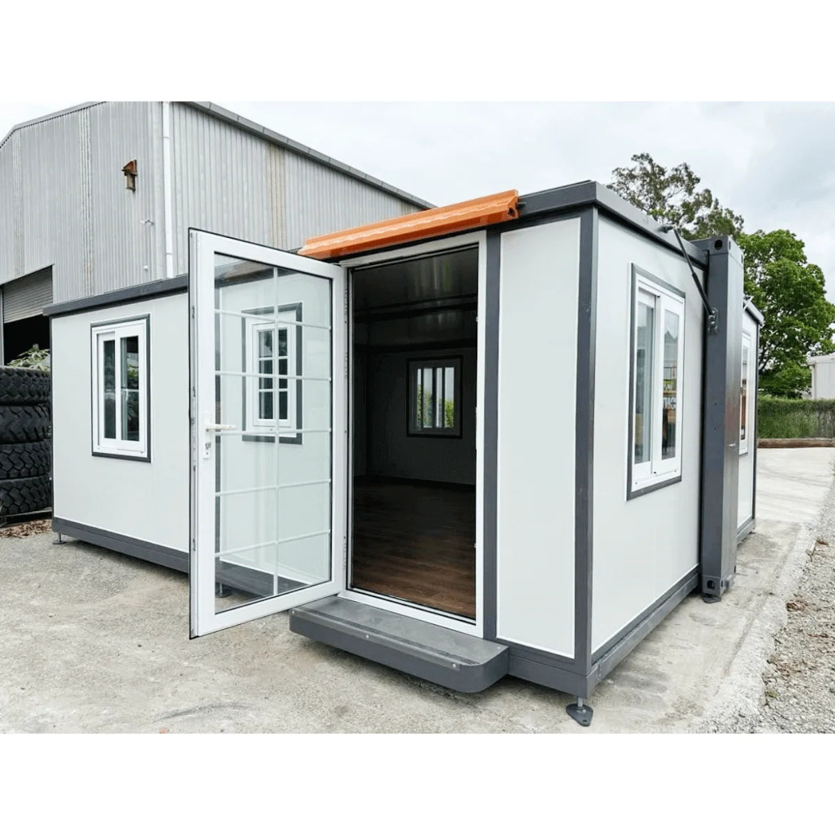 Portable Mobile Expandable Prefab House 15 x 20ft, Exquisitely Designed Modern Villa Prefab House for Live, Work