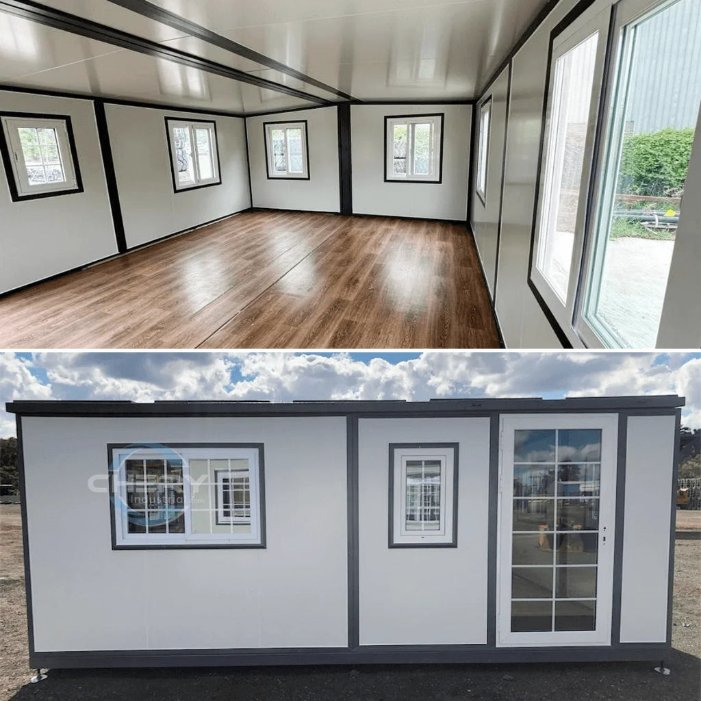 Portable Mobile Expandable Prefab House 15 x 20ft, Exquisitely Designed Modern Villa Prefab House for Live, Work