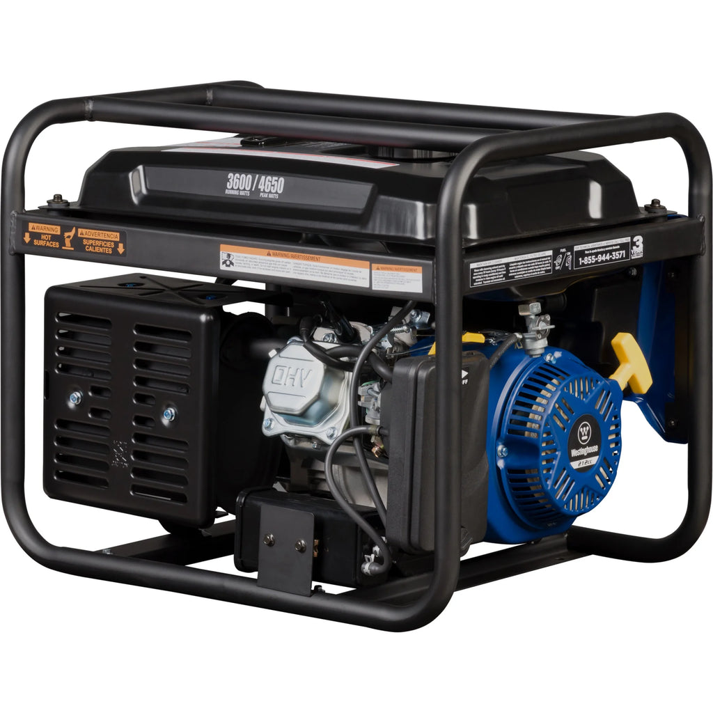 Westinghouse 4650 Peak Watt Portable Gas Powered Generator, Recoil Start, RV Ready Outlet, CO Sensor