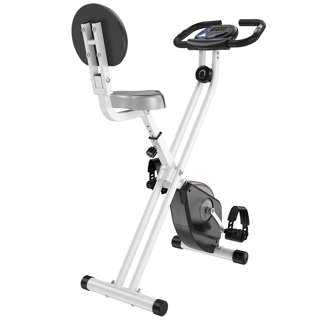 HOMCOM Heimtrainer Fahrradtrainer mit 8 stufig einstellbarem Magnetwiderstand höhenverstellbar Stahl Schwarz+Grau