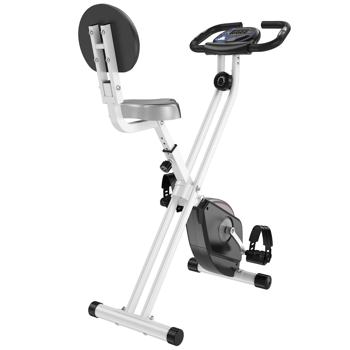 HOMCOM Heimtrainer Fahrradtrainer mit 8 stufig einstellbarem Magnetwiderstand höhenverstellbar Stahl Schwarz+Grau