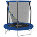SPORTNOW Kindertrampolin, Gartentrampolin mit Sicherheitsnetz, Stahlkonstruktion Ø 183 x 200 cm, blau