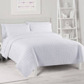 The Big One Garment Washed Quilt Set with Shams, White, King