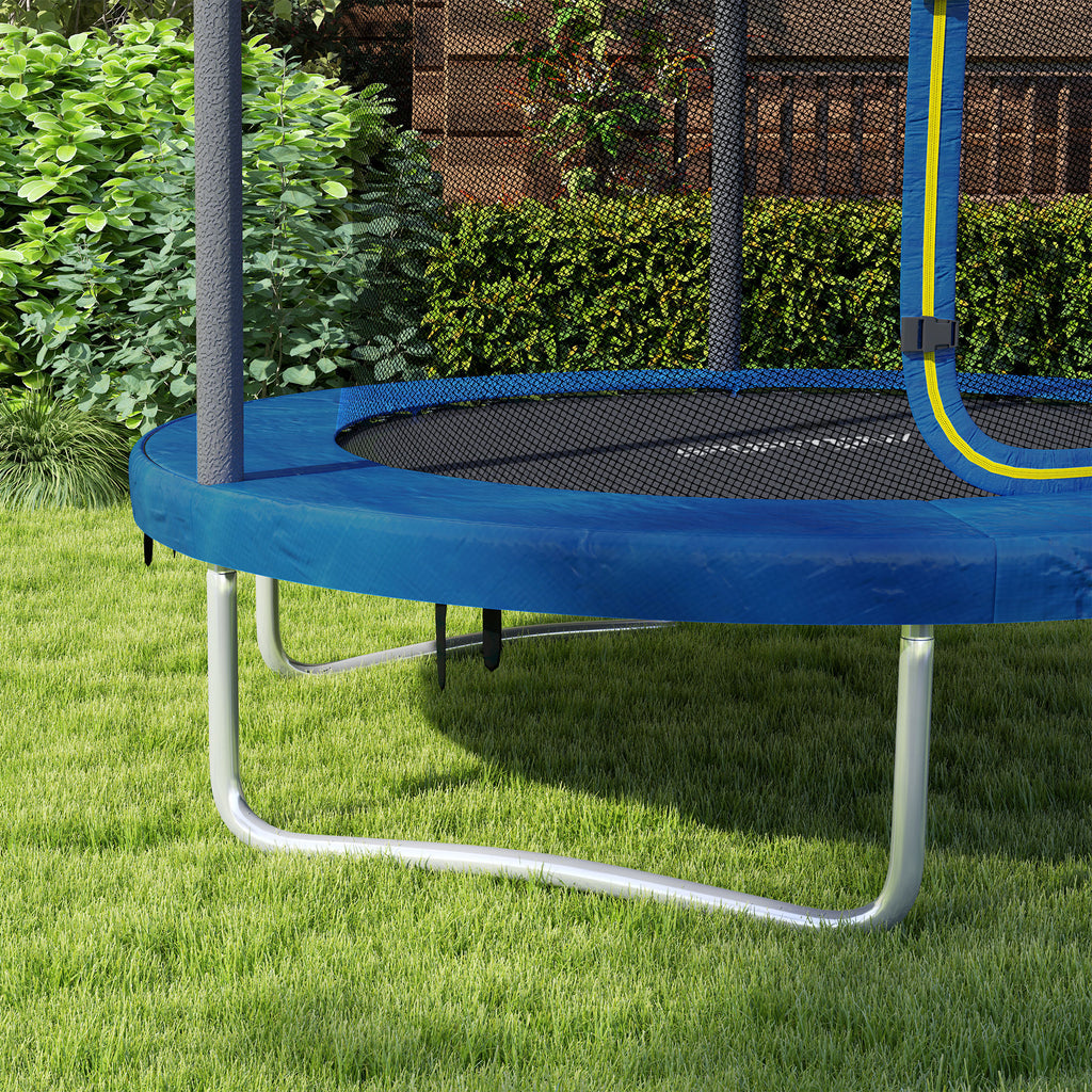 SPORTNOW Kindertrampolin, Gartentrampolin mit Sicherheitsnetz, Stahlkonstruktion Ø 183 x 200 cm, blau