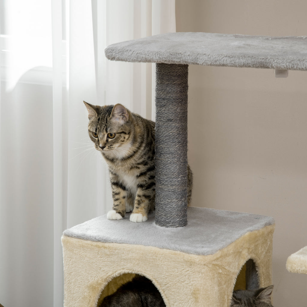 PawHut Kratzbaum für Katzen 156cm hoch mit Liegebett, Höhle und Sisal