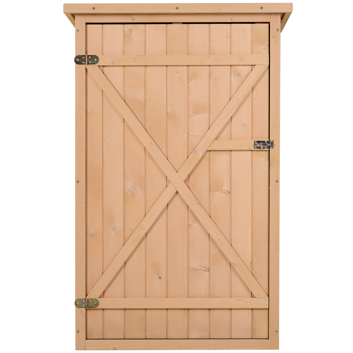 Outsunny Geräteschuppen mit Regalböden wetterbeständig 75 x 56 x 115cm Naturholz