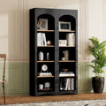 72"h Pantry Pair, 2, Adjustable Shelves, , Black Finish 2 Bookcase, Cabinet with Vintage Style