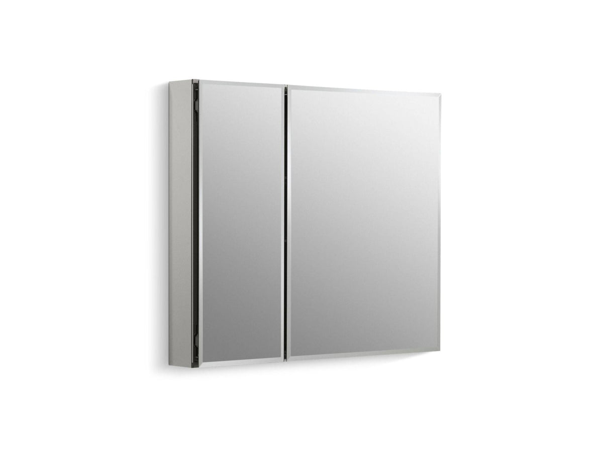 Kohler Aluminum Two Door Medicine Cabinet with Mirrored Door, 30 x 26"