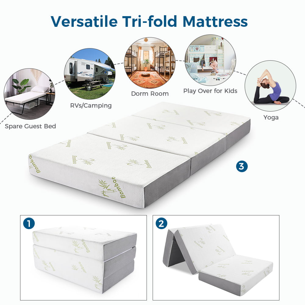 6 inch Queen Memory Foam Folding Mattress - 78 x 58 x 6