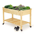 Idzo Raised Garden Bed with Legs, Durable Elevated Garden Box with Wax Oil Coated, 50.4 inchd x 12.4 inchw x 12.