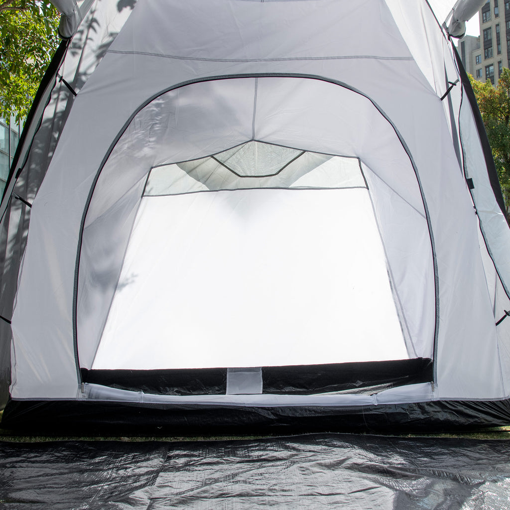 Outsunny Familien Campingzelt 4-6 Personen Kuppelzelt 2 Schlafzimmer 1 Wohnzimmer und 1 Vordach UV-Schutz Wasserdicht 2000 mm multicolor