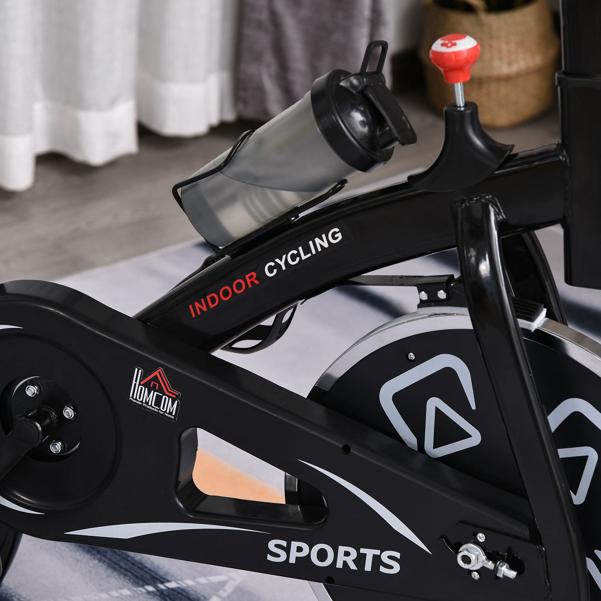 HOMCOM Heimfahrrad Fitnessfahrrad Indoor-Fahrrad mit LCD-Multifunktionsdisplay Heimtrainer verstellbarer Sitz und Lenker Stahl Schwarz