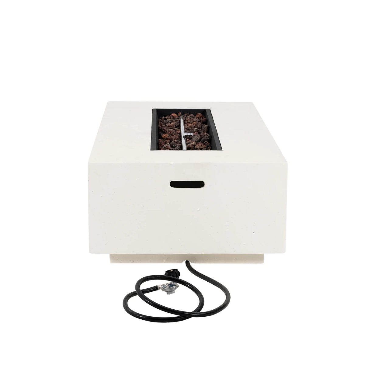 Christopher Knight Home Modern Outdoor 56" Rectangular Propane Fire Pit, 50, 000 BTU, White MGO, (No Tank Cover)