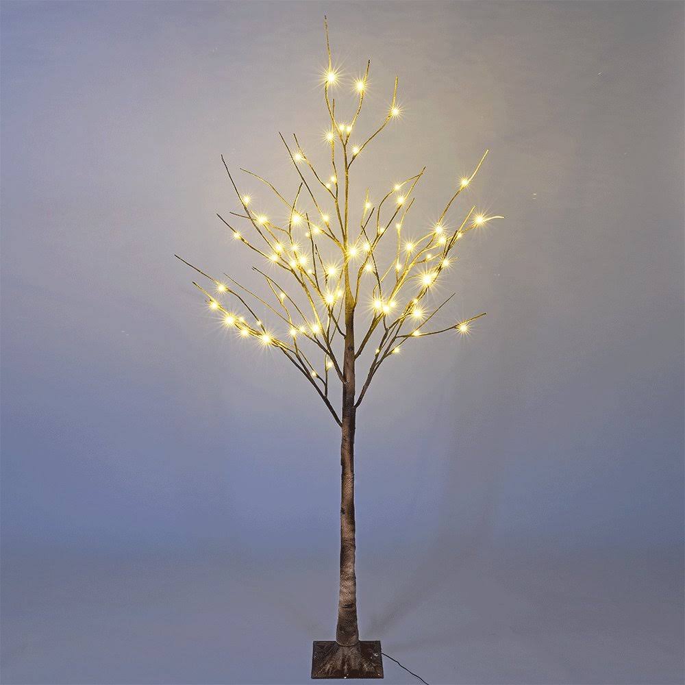Lightshare LED 72-Light Natural Wild Birch Tree, White