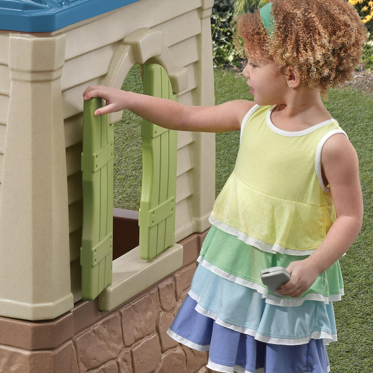 Step2 Happy Home Cottage & Grill Brown Playhouse Plastic Kids Outdoor Toys