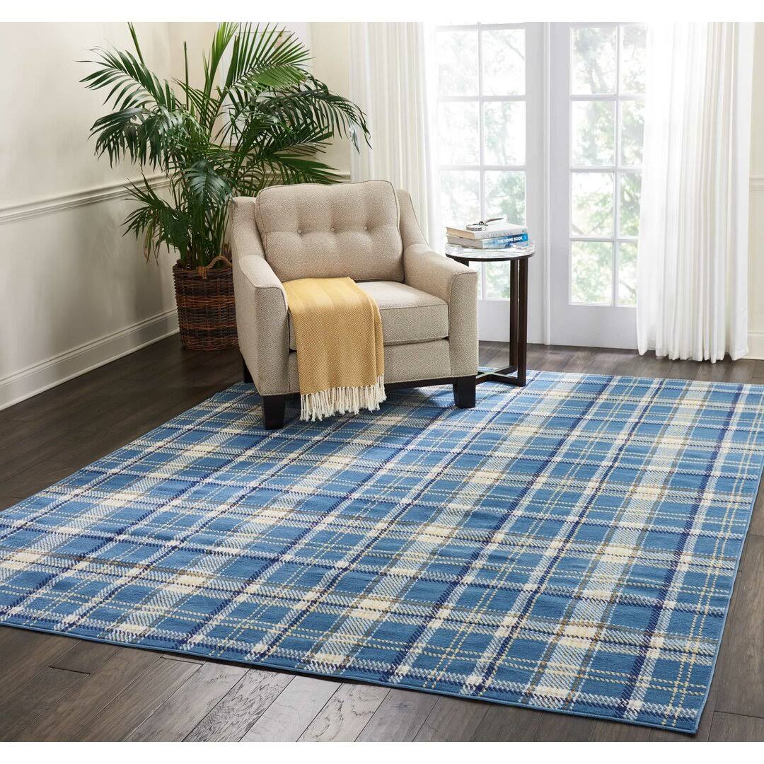 Longmont Plaid Blue Area Rug Rug Size: Rectangle 5'3" x 7'3"