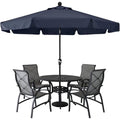 10 ft. Aluminum Market Tilt Outdoor Patio Umbrella, Navy Blue